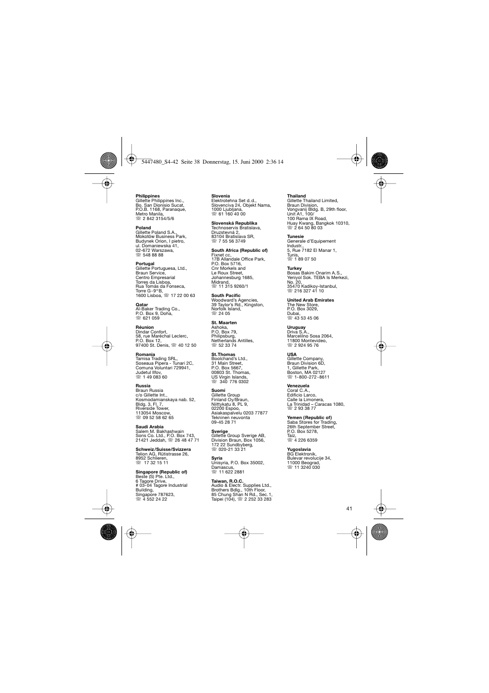 Braun 3105-5447 InterFace User Manual | Page 41 / 42