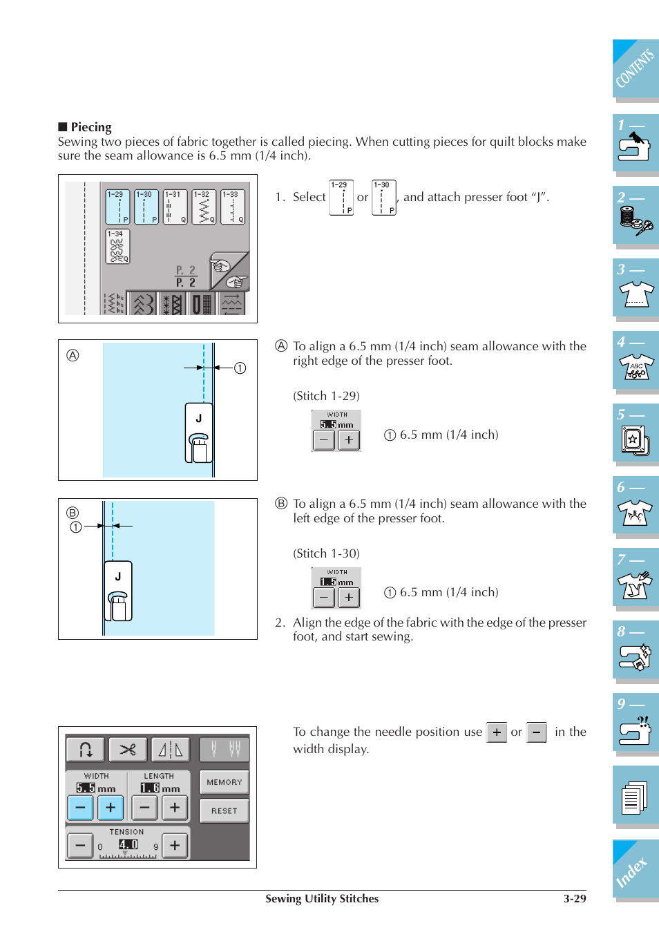 Piecing -29 | Brother ULT2001 2001N 2001C 2002D 2003D User Manual | Page 102 / 321