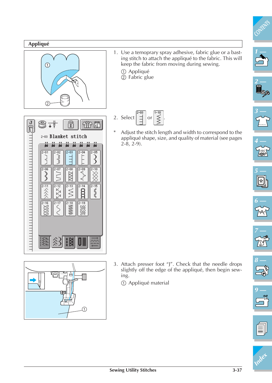 Appliqué -37 | Brother ULT2001 2001N 2001C 2002D 2003D User Manual | Page 110 / 321