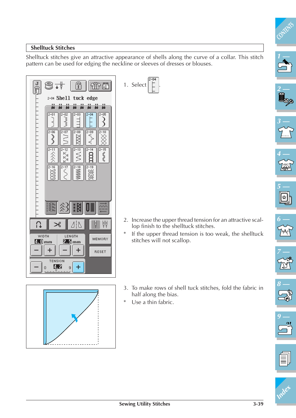 Shelltuck stitches -39 | Brother ULT2001 2001N 2001C 2002D 2003D User Manual | Page 112 / 321