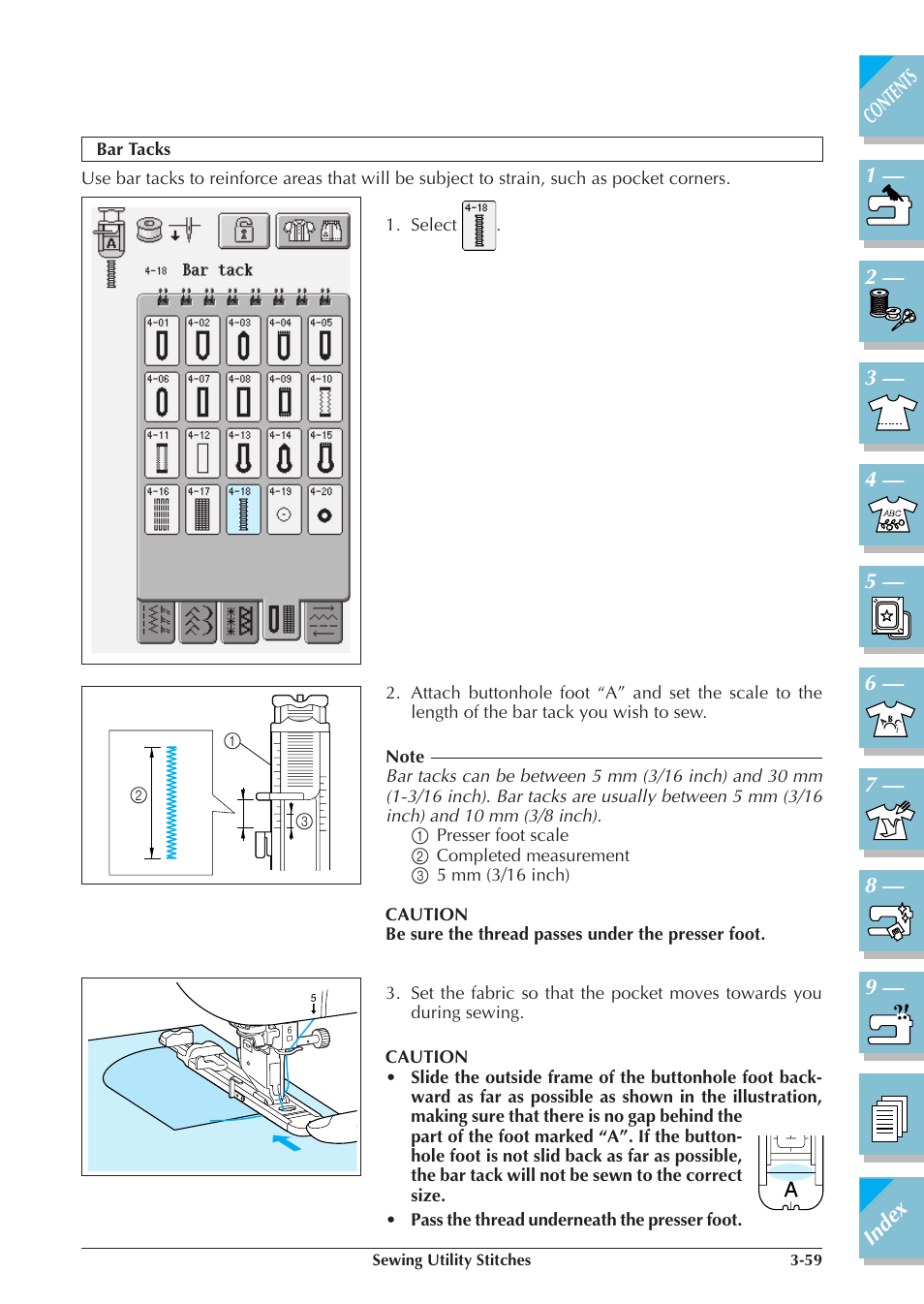 Bar tacks -59 | Brother ULT2001 2001N 2001C 2002D 2003D User Manual | Page 132 / 321