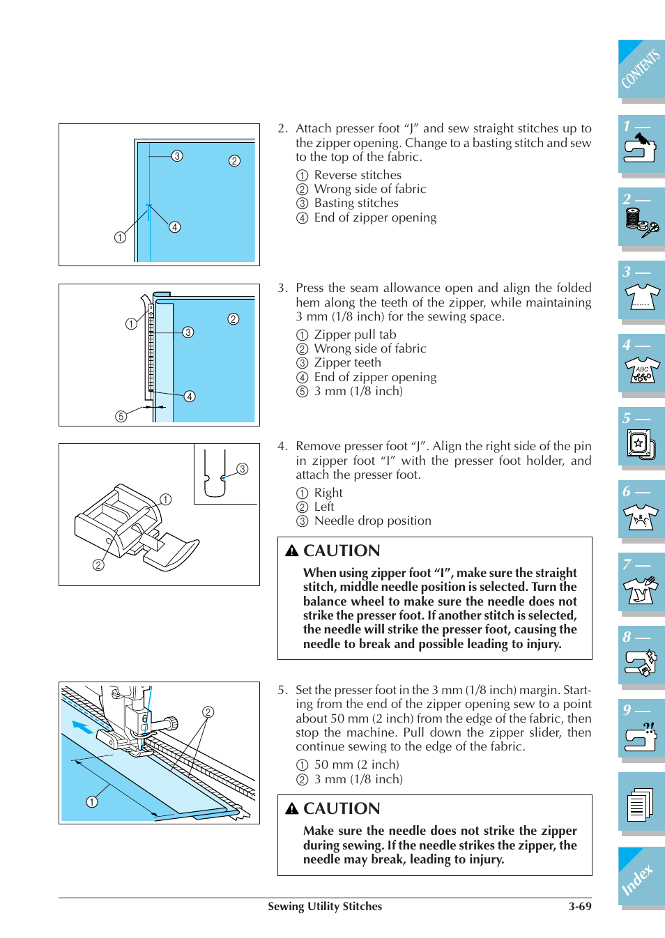 Caution | Brother ULT2001 2001N 2001C 2002D 2003D User Manual | Page 142 / 321