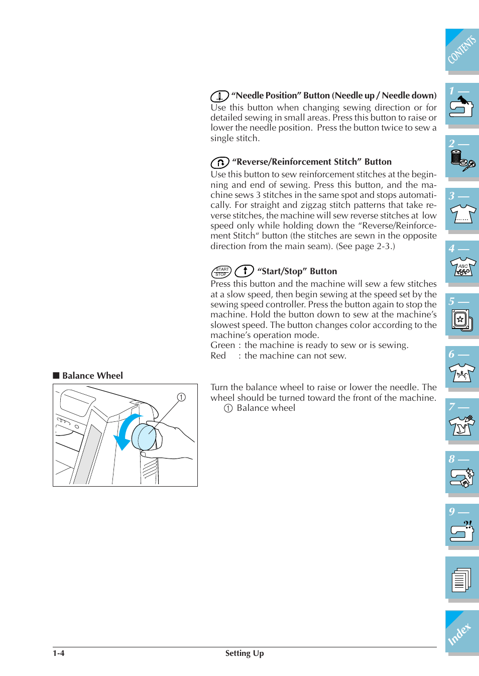Balance wheel -4, P.1-4) | Brother ULT2001 2001N 2001C 2002D 2003D User Manual | Page 15 / 321
