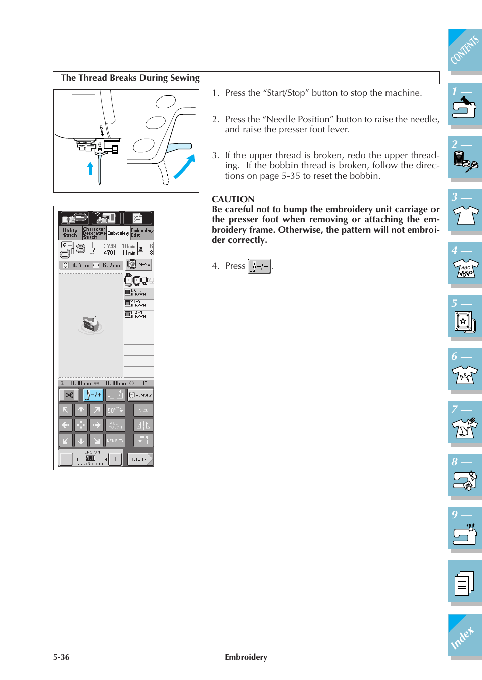 The thread breaks during sewing -36 | Brother ULT2001 2001N 2001C 2002D 2003D User Manual | Page 211 / 321