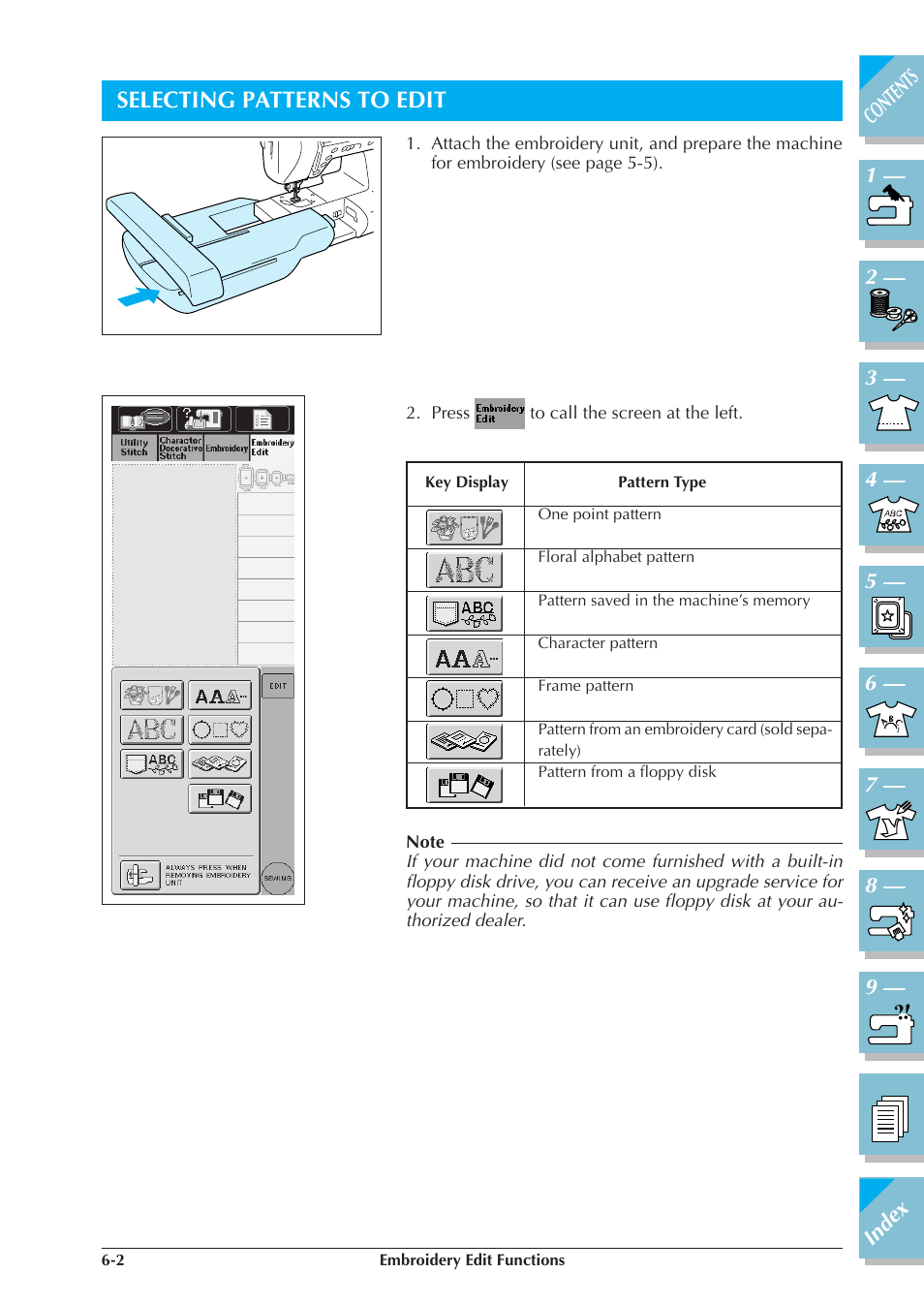 Selecting patterns to edit -2, Selecting patterns to edit | Brother ULT2001 2001N 2001C 2002D 2003D User Manual | Page 241 / 321