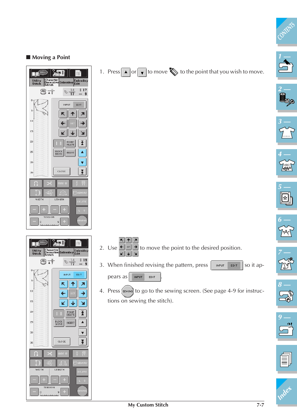 Moving a point -7 | Brother ULT2001 2001N 2001C 2002D 2003D User Manual | Page 284 / 321