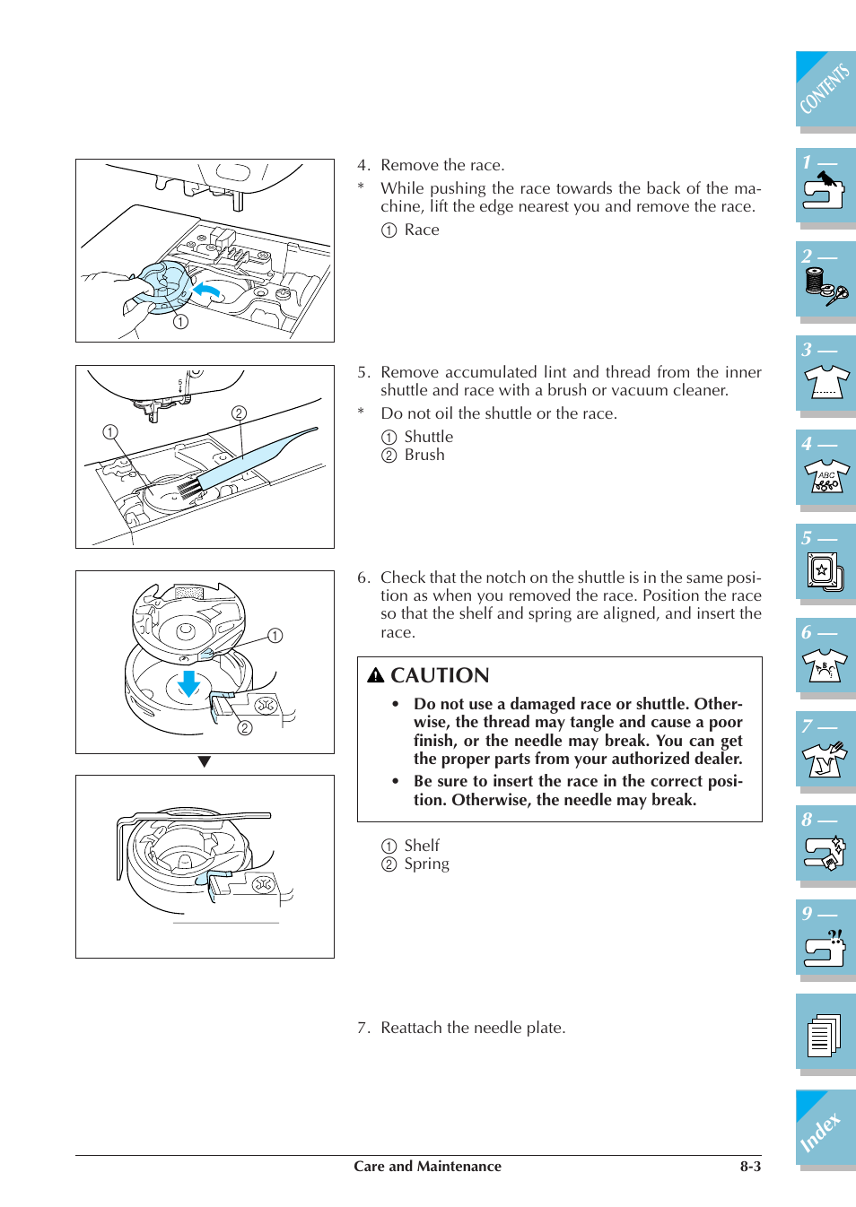 P.8-3), Caution | Brother ULT2001 2001N 2001C 2002D 2003D User Manual | Page 296 / 321