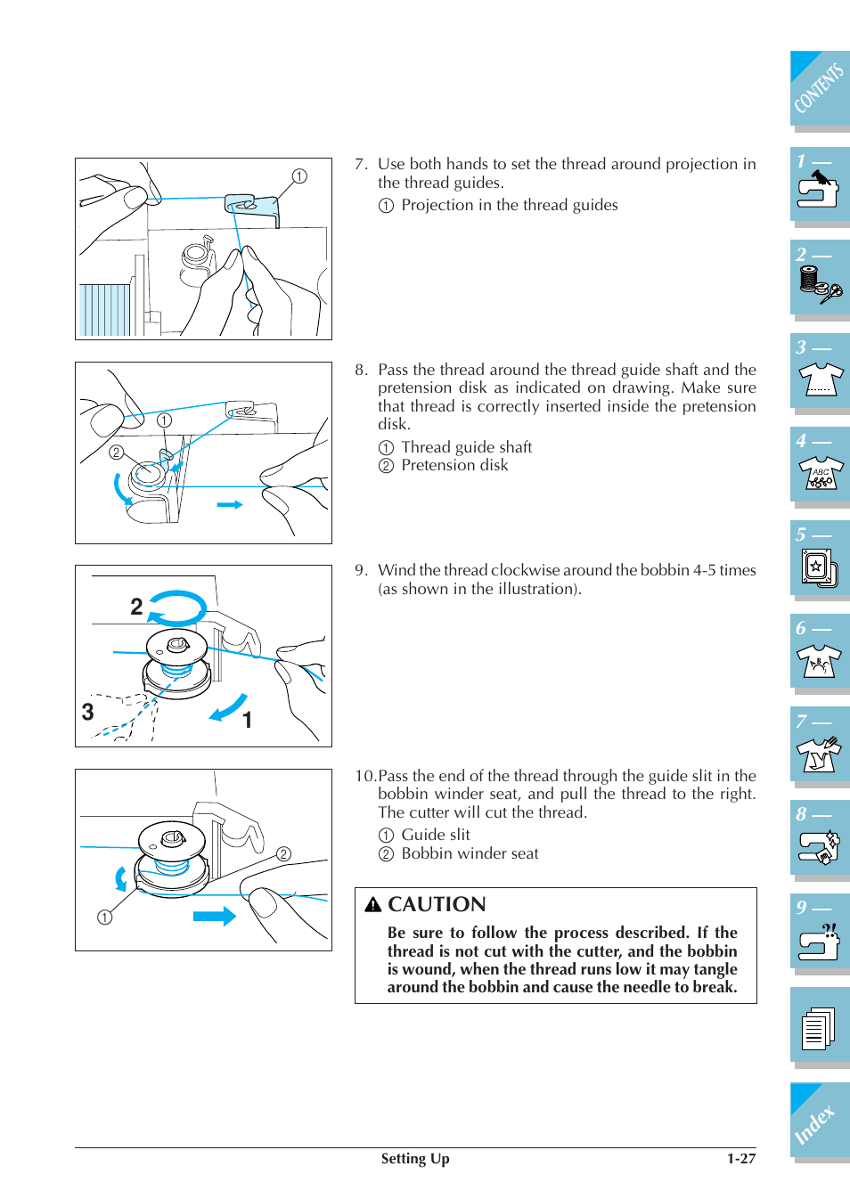 P.1-27), Caution | Brother ULT2001 2001N 2001C 2002D 2003D User Manual | Page 38 / 321