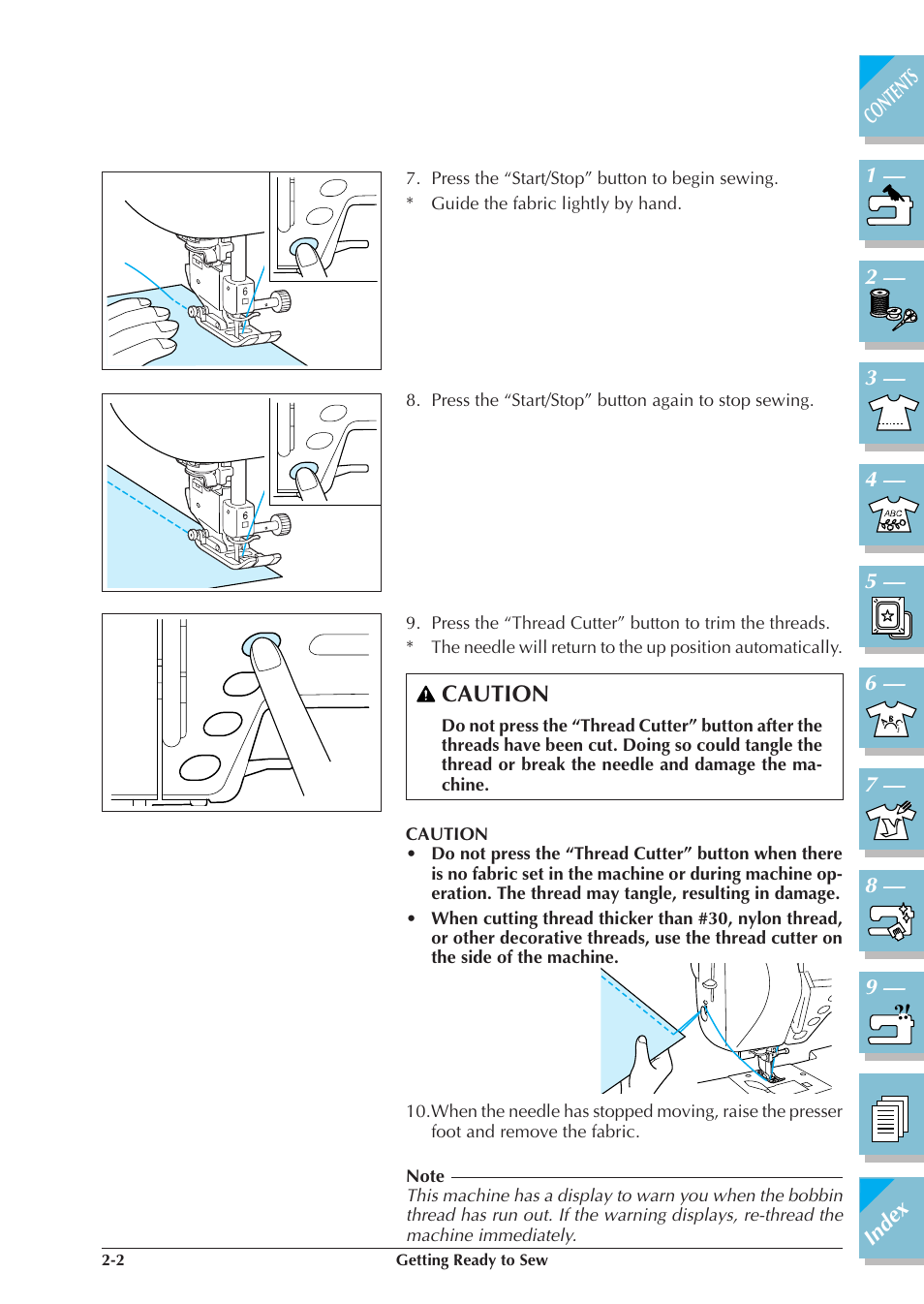 Caution | Brother ULT2001 2001N 2001C 2002D 2003D User Manual | Page 59 / 321