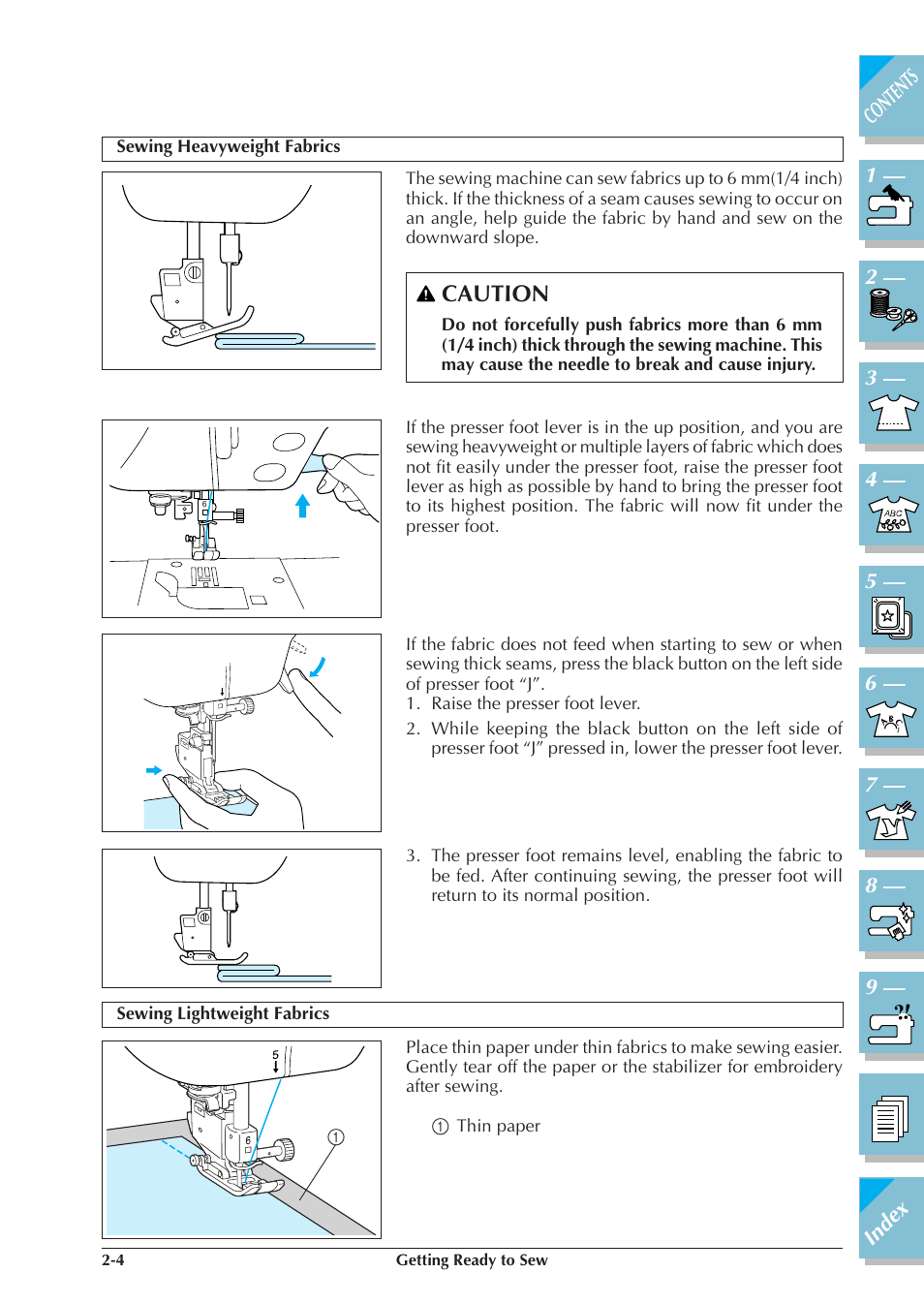 Caution | Brother ULT2001 2001N 2001C 2002D 2003D User Manual | Page 61 / 321