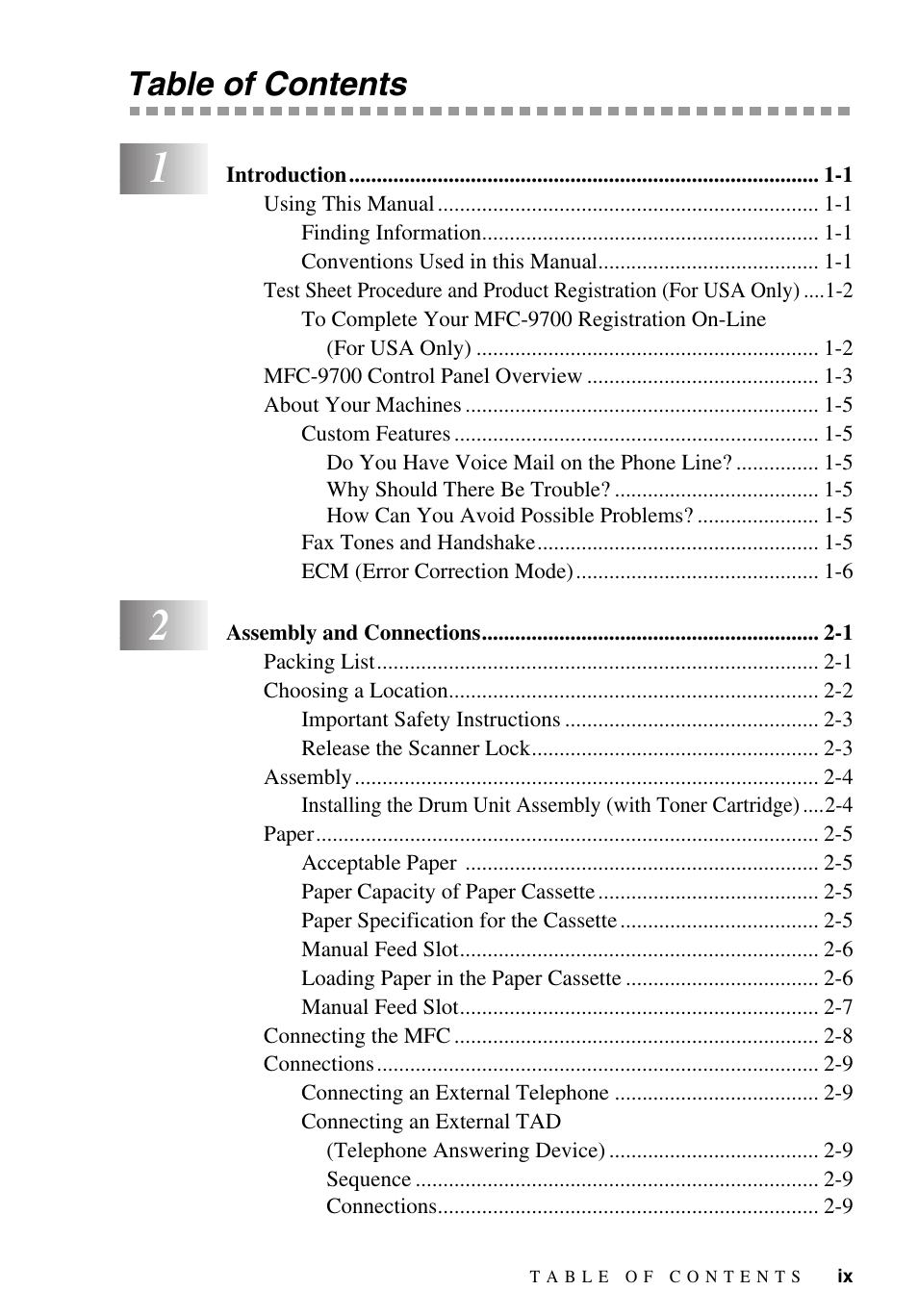 Brother MFC-9700 User Manual | Page 11 / 228