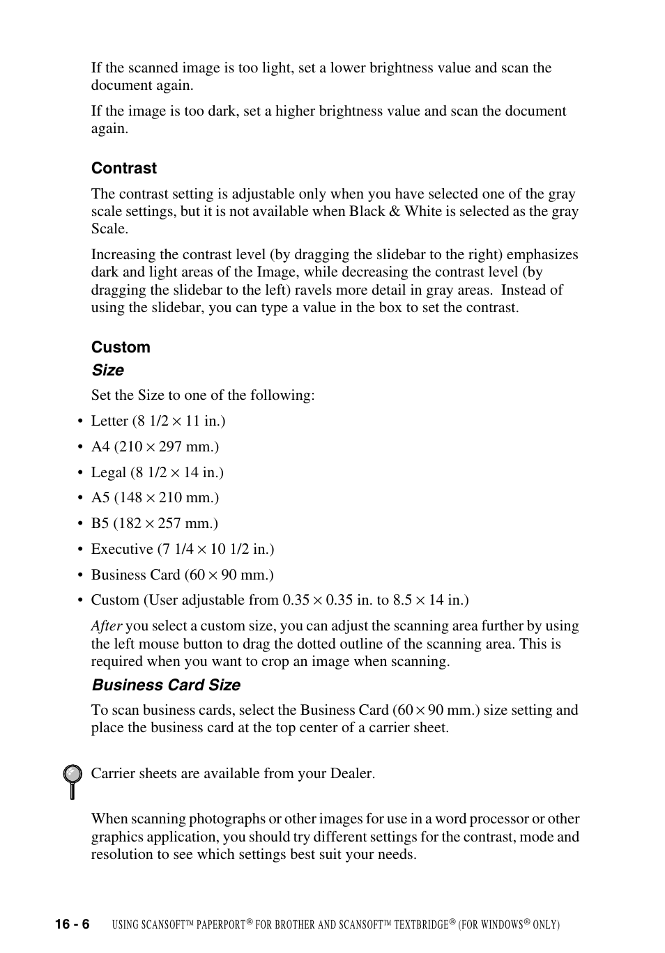 Contrast, Custom, Contrast -6 custom -6 | Brother MFC-9700 User Manual | Page 150 / 228