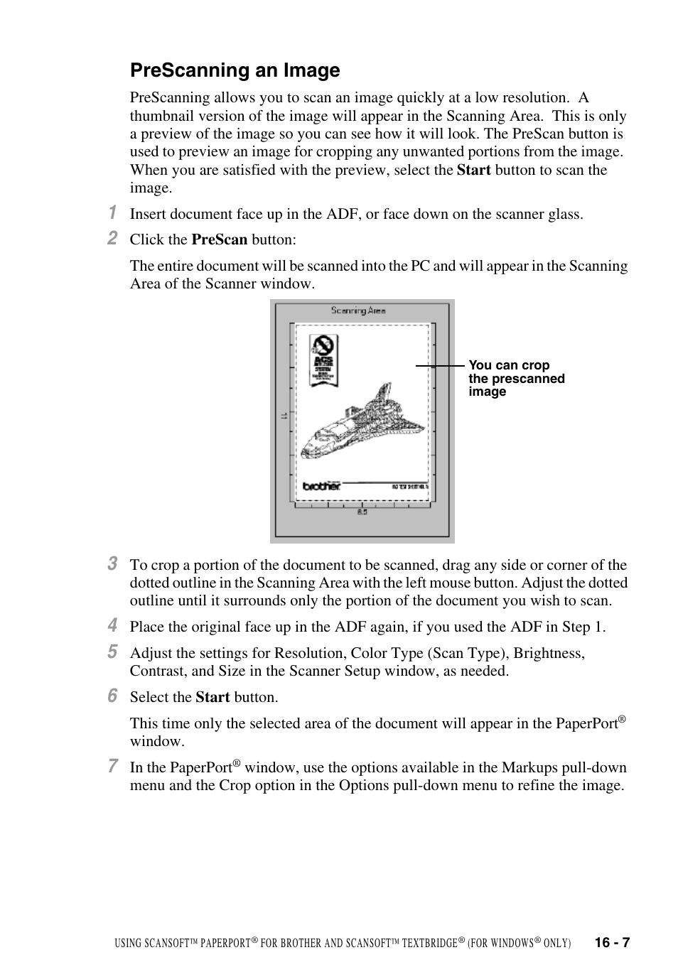 Prescanning an image, Prescanning an image -7 | Brother MFC-9700 User Manual | Page 151 / 228