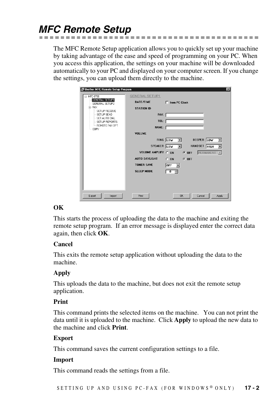 Mfc remote setup, Mfc remote setup -2 | Brother MFC-9700 User Manual | Page 153 / 228