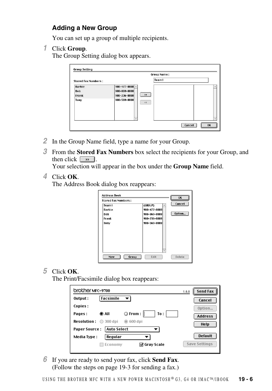 Adding a new group, Adding a new group -6 | Brother MFC-9700 User Manual | Page 175 / 228