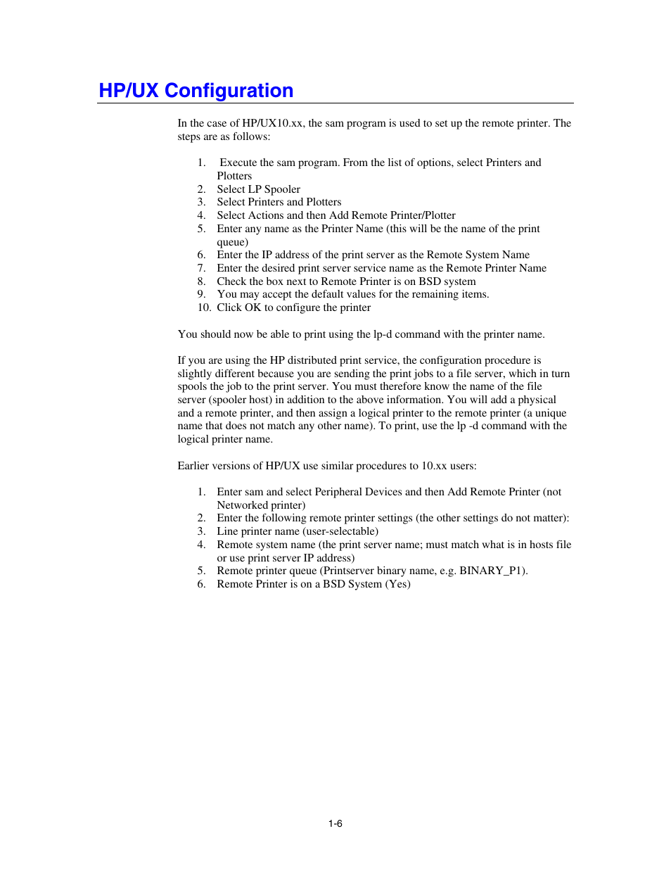 Hp/ux configuration | Brother HL-4000CN User Manual | Page 14 / 78