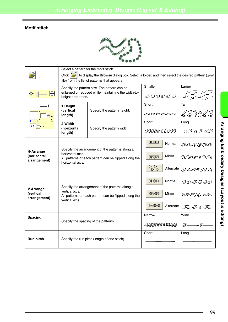 Arranging embroidery designs (layout & editing) | Brother PE-DESIGN 8 User Manual | Page 101 / 269