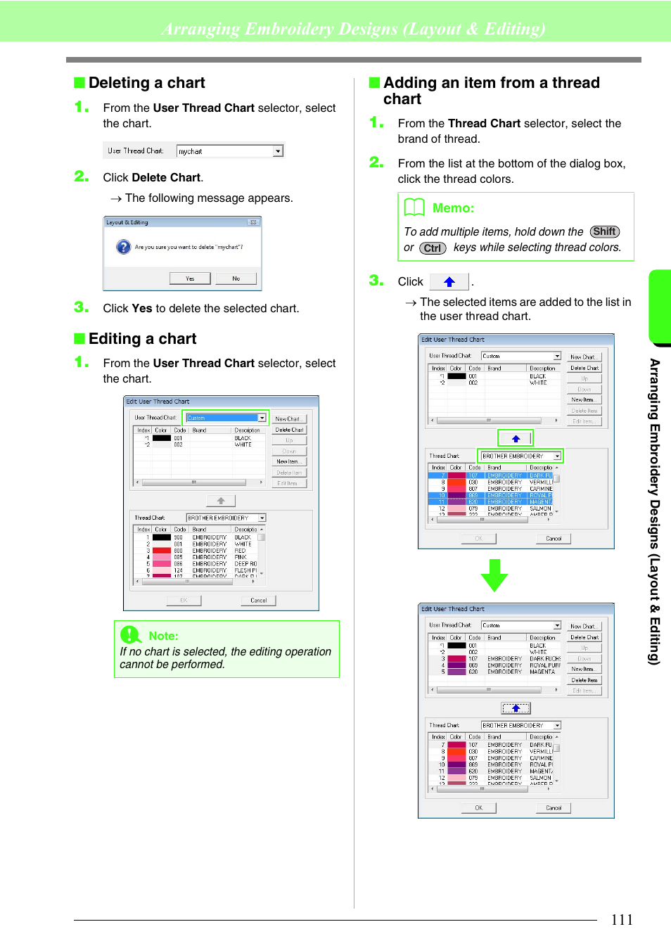 Arranging embroidery designs (layout & editing) | Brother PE-DESIGN 8 User Manual | Page 113 / 269