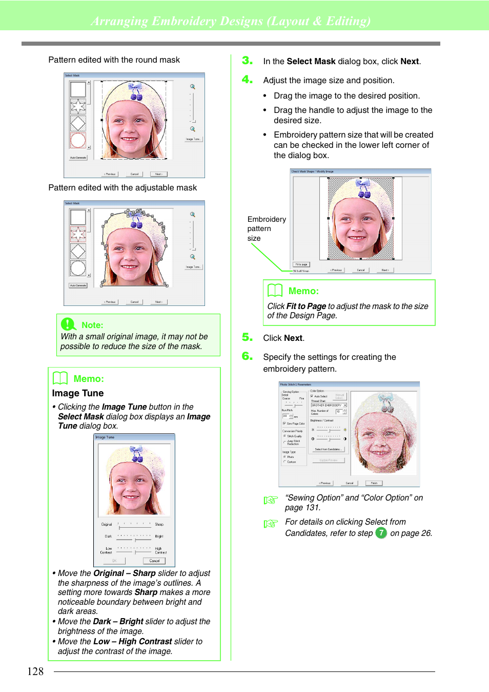 Arranging embroidery designs (layout & editing) | Brother PE-DESIGN 8 User Manual | Page 130 / 269