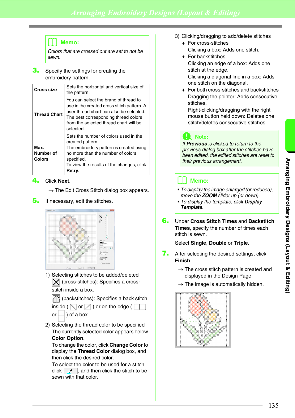 Arranging embroidery designs (layout & editing) | Brother PE-DESIGN 8 User Manual | Page 137 / 269