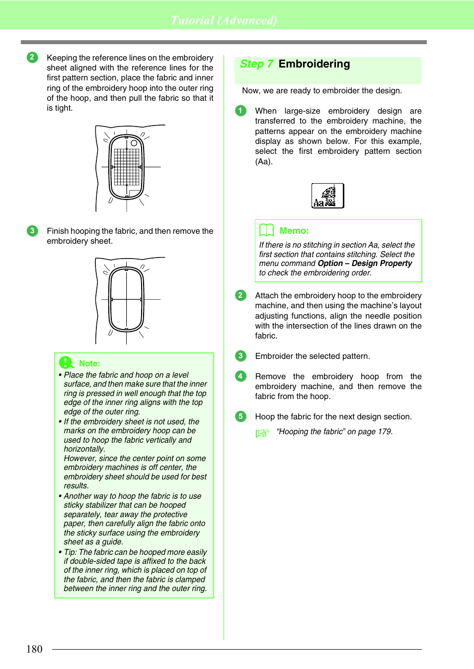 Embroidering, Tutorial (advanced), Step 7 embroidering | Brother PE-DESIGN 8 User Manual | Page 182 / 269