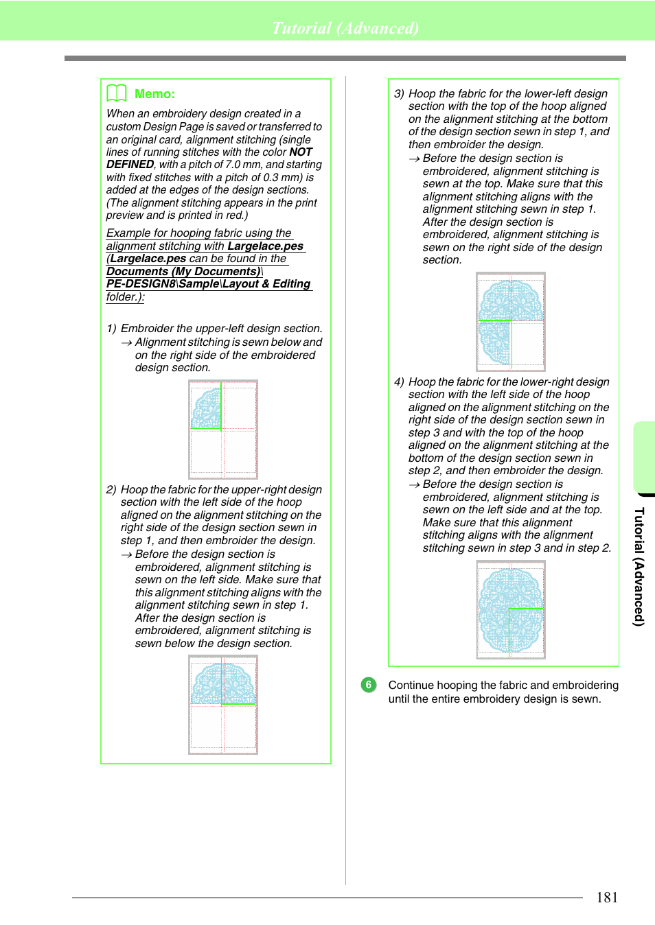 Tutorial (advanced) | Brother PE-DESIGN 8 User Manual | Page 183 / 269