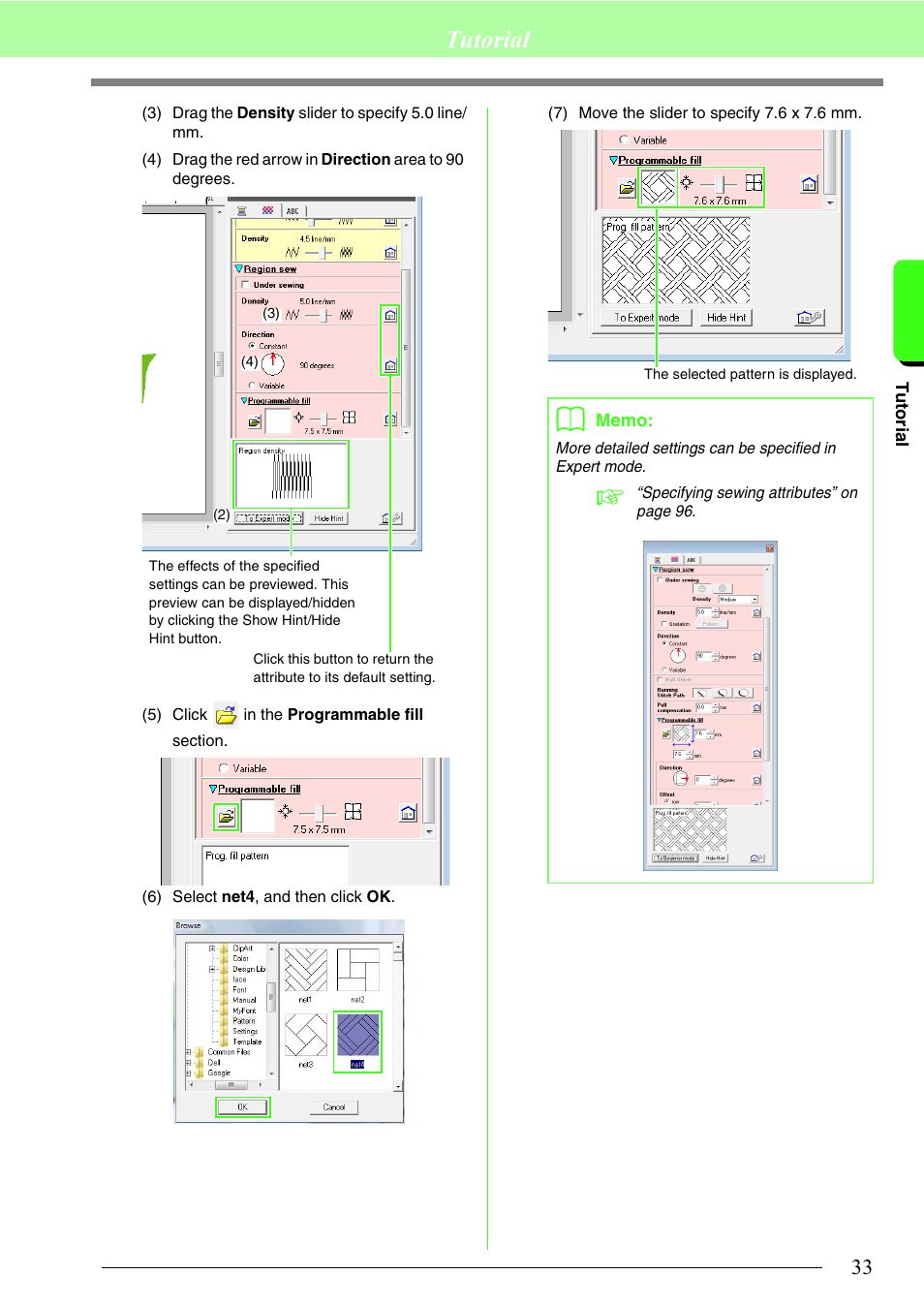 Tutorial | Brother PE-DESIGN 8 User Manual | Page 35 / 269