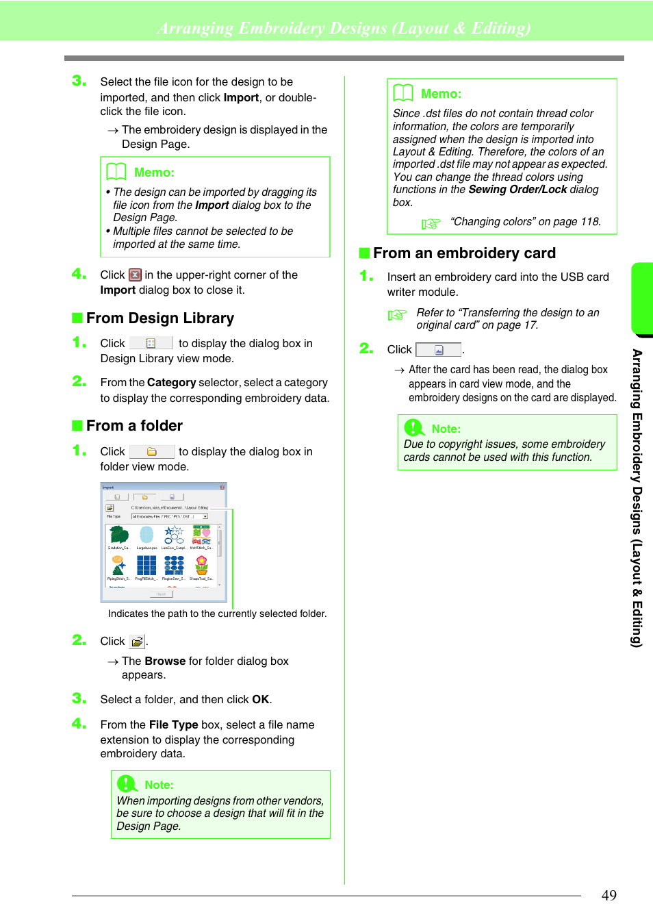 Arranging embroidery designs (layout & editing) | Brother PE-DESIGN 8 User Manual | Page 51 / 269