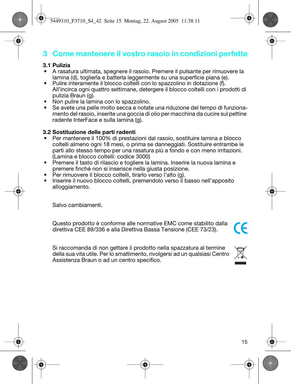 Braun 3710 InterFace Excel User Manual | Page 15 / 40