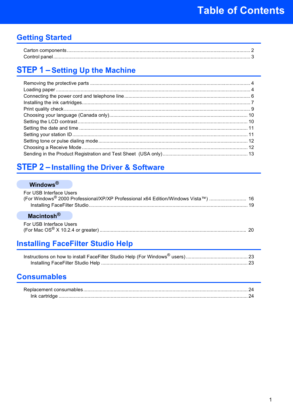 Brother MFC-230C User Manual | Page 3 / 28