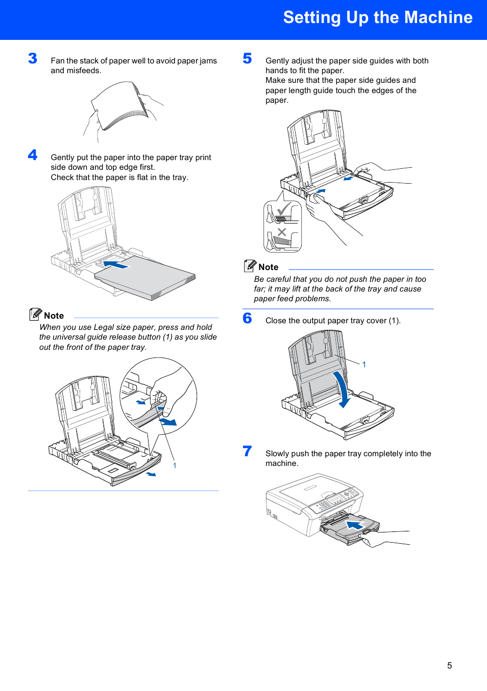 Setting up the machine | Brother MFC-230C User Manual | Page 7 / 28