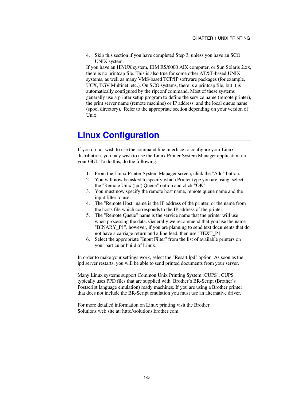 Linux configuration | Brother NC-2100p User Manual | Page 17 / 96