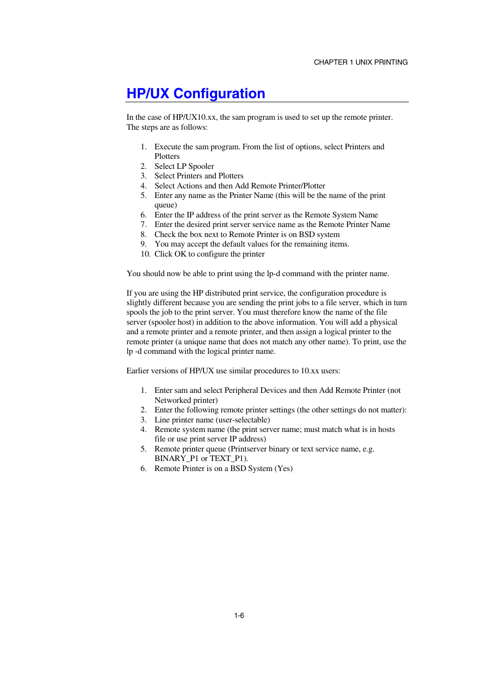 Hp/ux configuration | Brother NC-2100p User Manual | Page 18 / 96