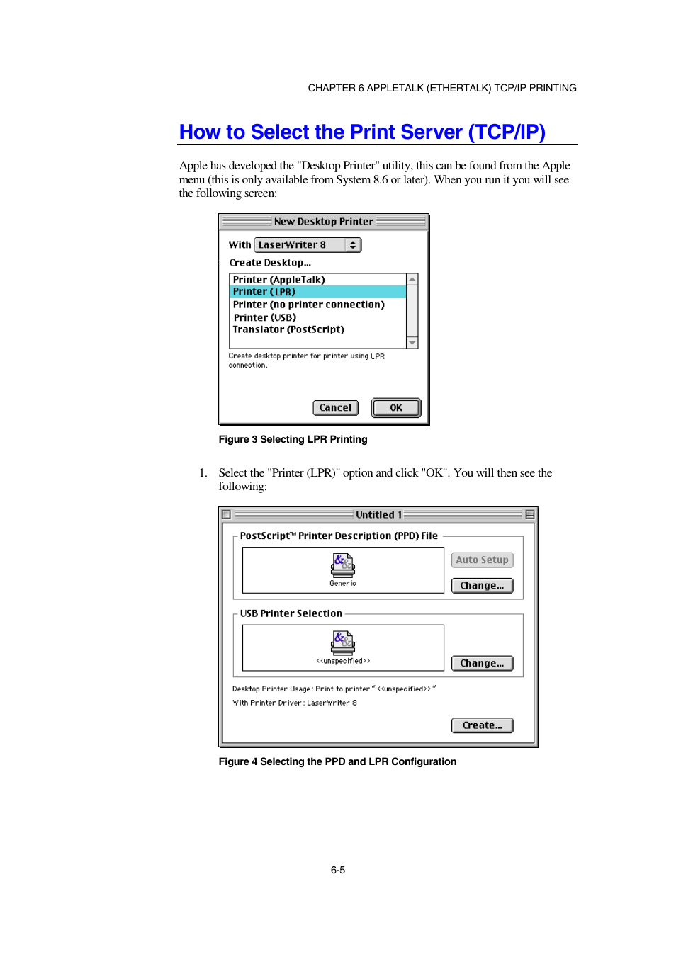 How to select the print server (tcp/ip) | Brother NC-2100p User Manual | Page 60 / 96