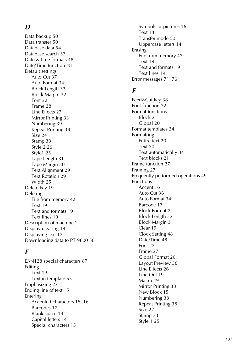 Brother PT-9600 User Manual | Page 115 / 235