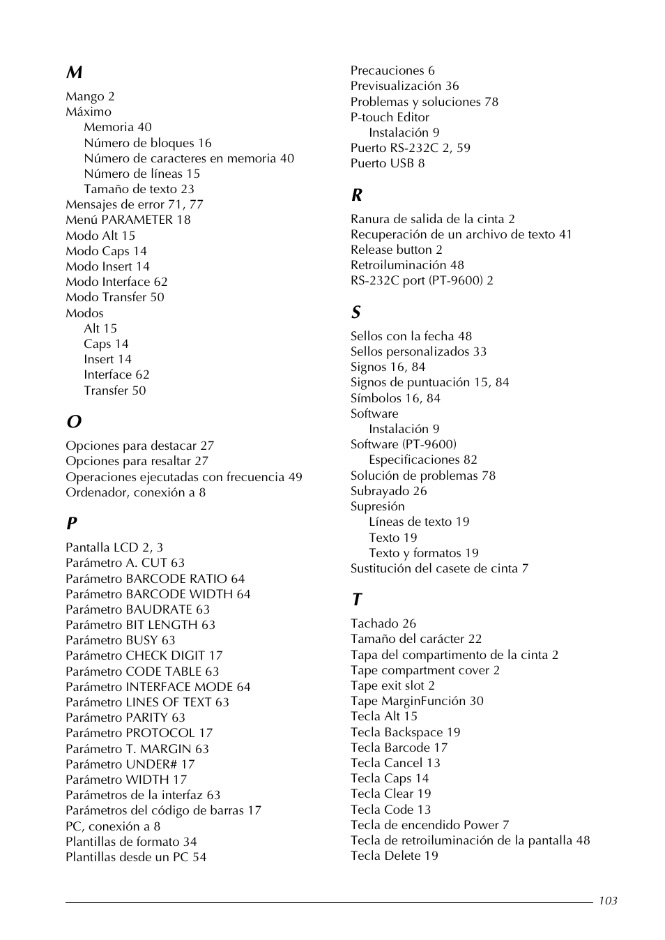 Brother PT-9600 User Manual | Page 233 / 235