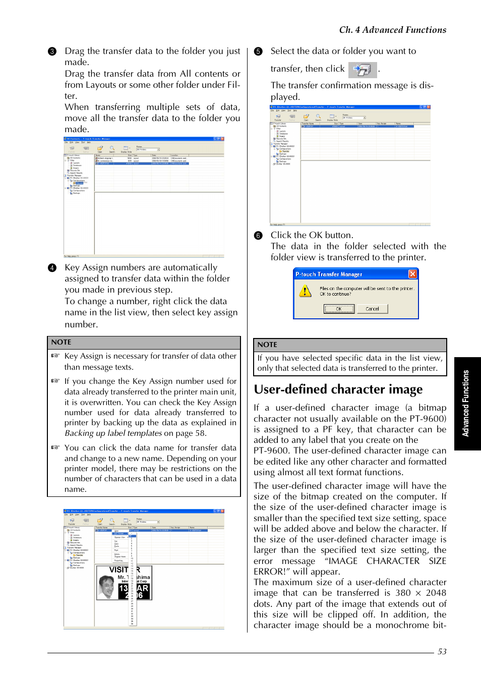 User-defined character image | Brother PT-9600 User Manual | Page 67 / 235