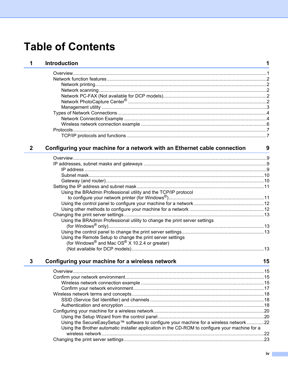 Brother MFC-665CW User Manual | Page 5 / 132