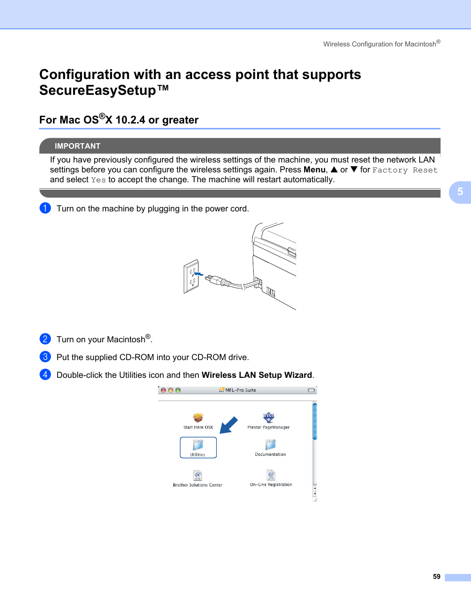 For mac os®x 10.2.4 or greater, For mac os, X 10.2.4 or greater | Brother MFC-665CW User Manual | Page 66 / 132