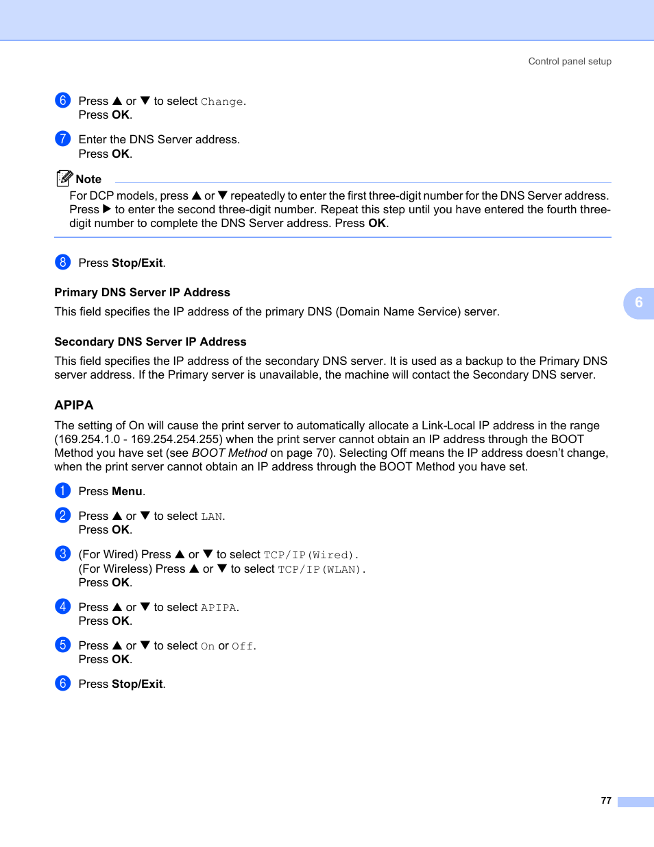 Apipa | Brother MFC-665CW User Manual | Page 84 / 132