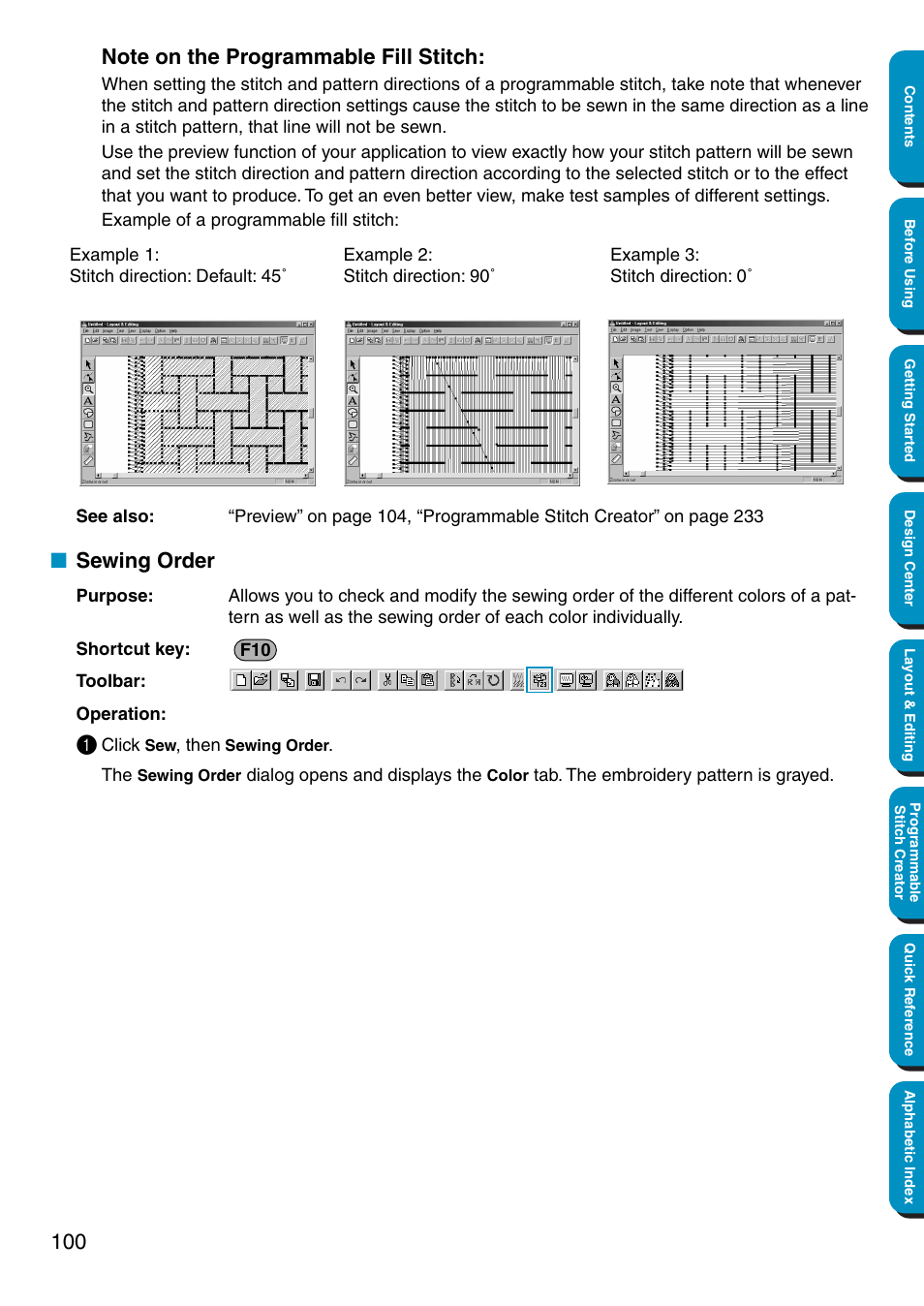 Sewing order | Brother PE-DESIGN Ver.5 User Manual | Page 108 / 274