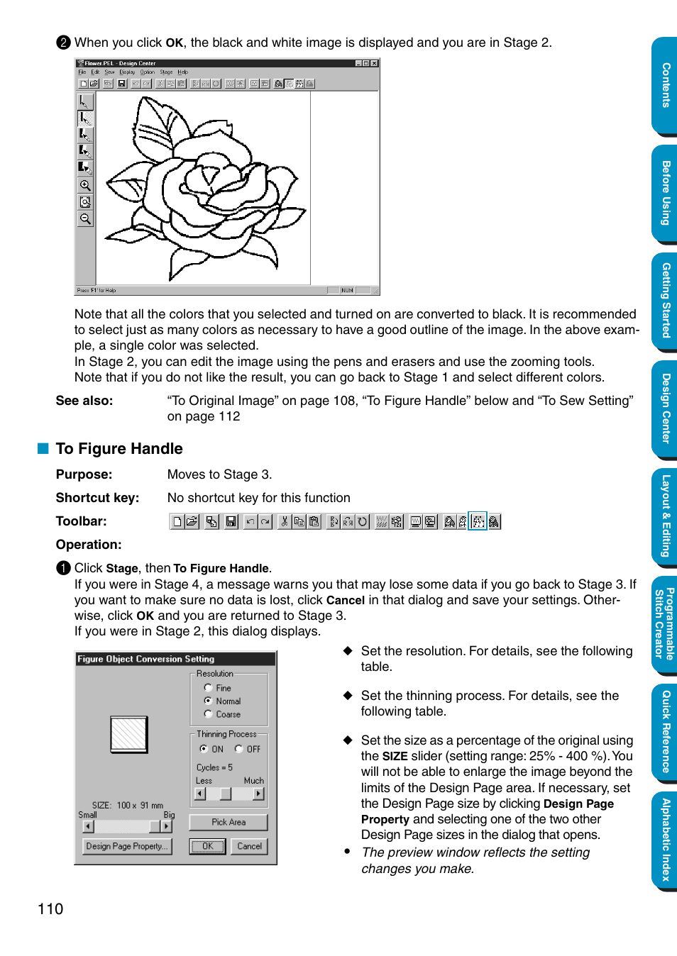 To figure handle | Brother PE-DESIGN Ver.5 User Manual | Page 118 / 274