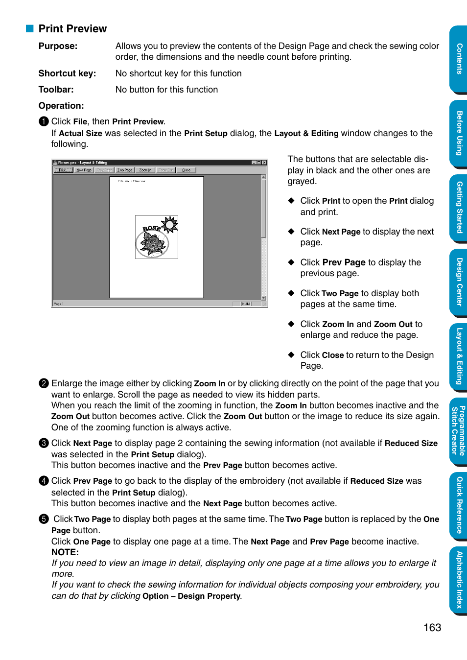 Print preview | Brother PE-DESIGN Ver.5 User Manual | Page 171 / 274