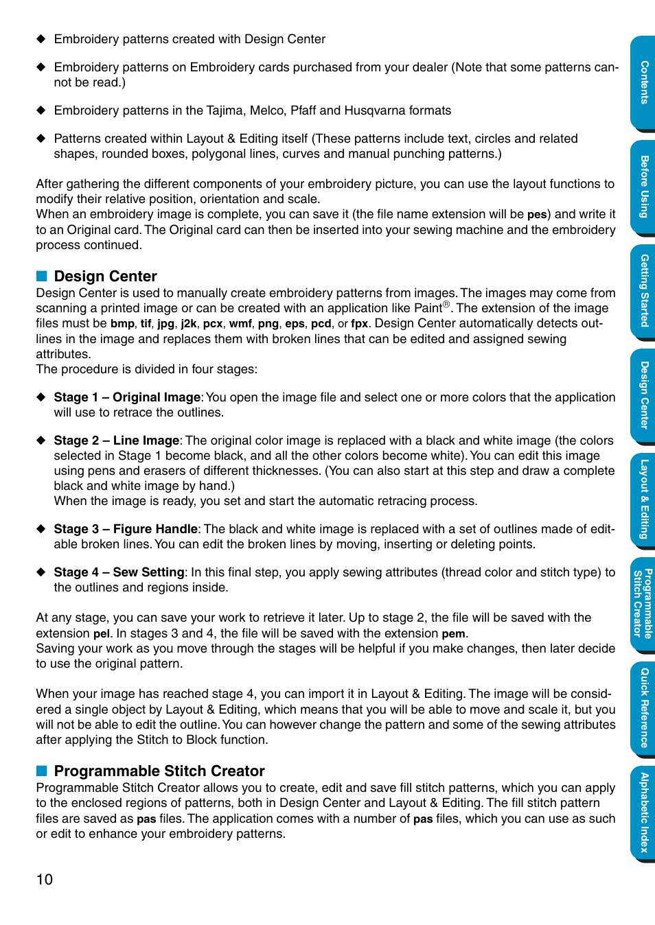 Design center, Programmable stitch creator, Design center • programmable stitch creator | Brother PE-DESIGN Ver.5 User Manual | Page 18 / 274