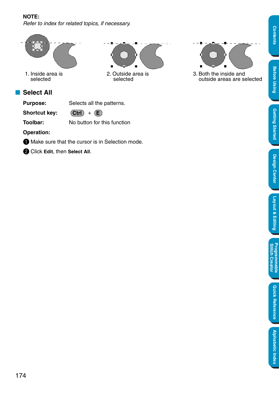 Select all | Brother PE-DESIGN Ver.5 User Manual | Page 182 / 274