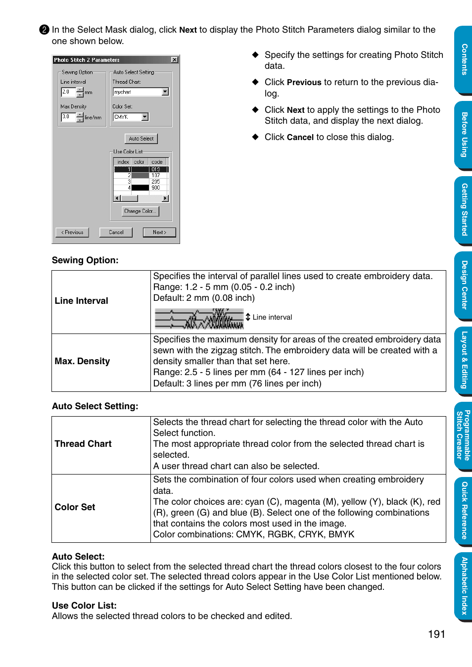 Brother PE-DESIGN Ver.5 User Manual | Page 199 / 274