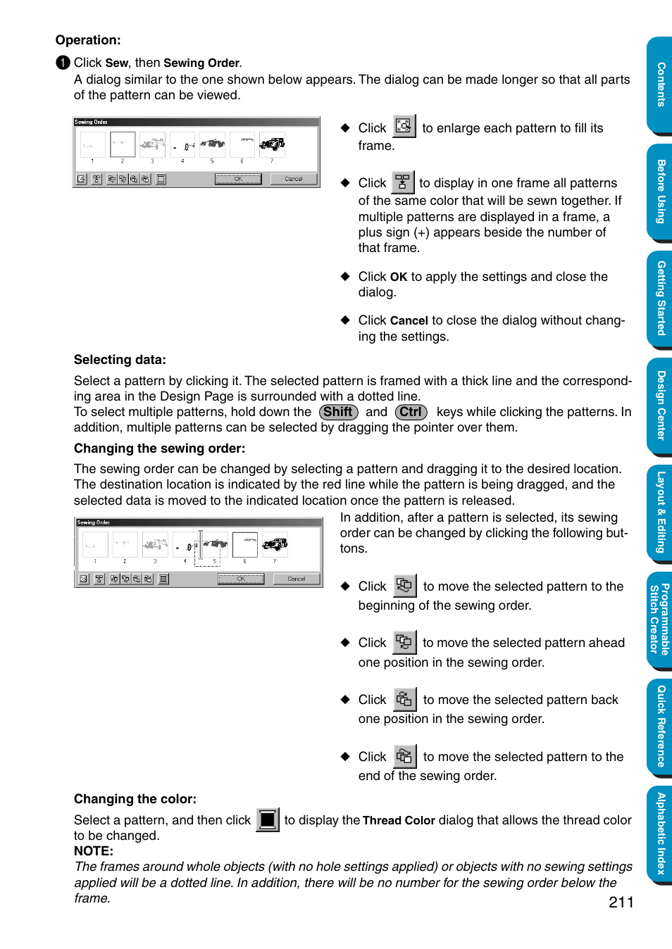Brother PE-DESIGN Ver.5 User Manual | Page 219 / 274