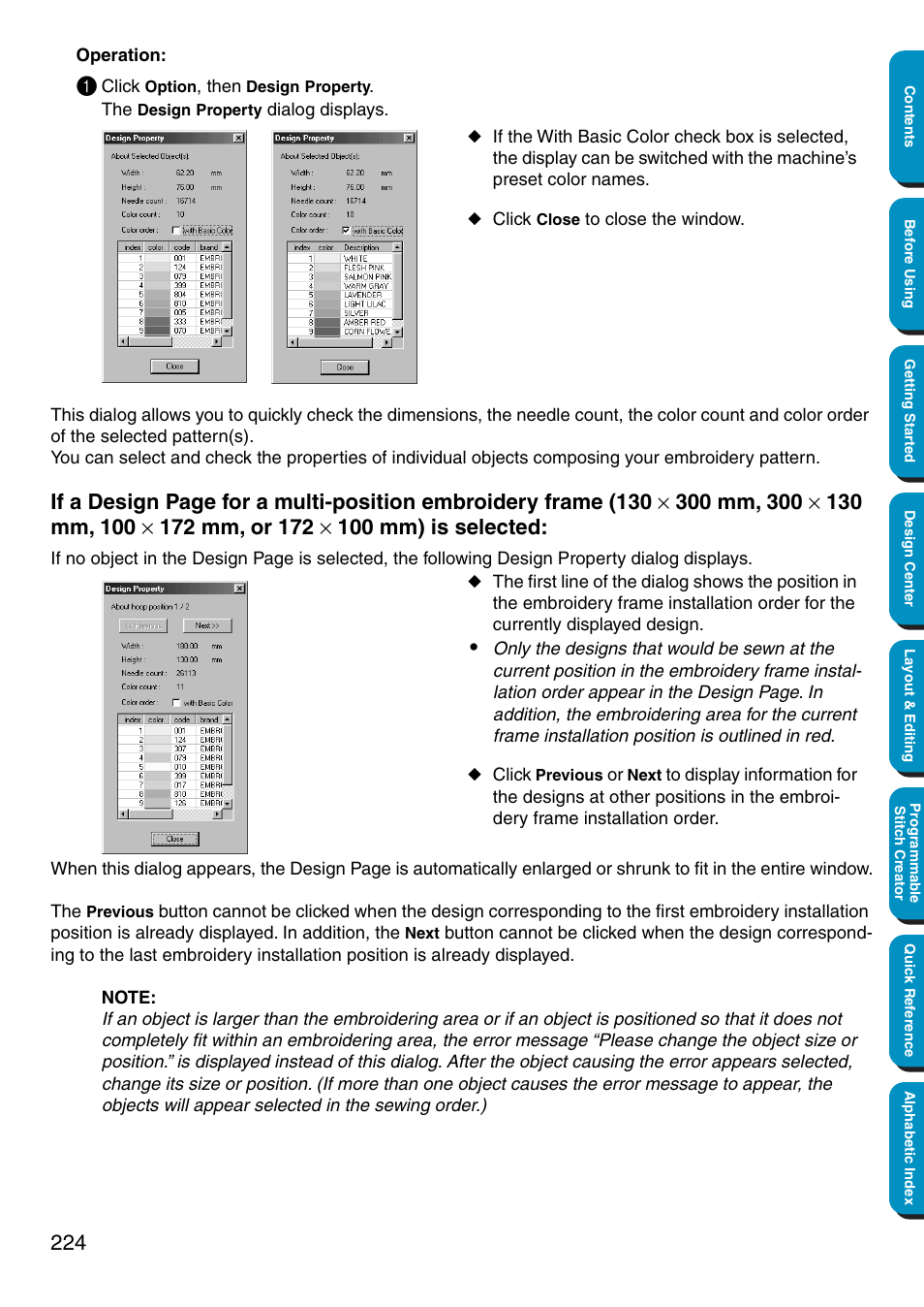 Brother PE-DESIGN Ver.5 User Manual | Page 232 / 274
