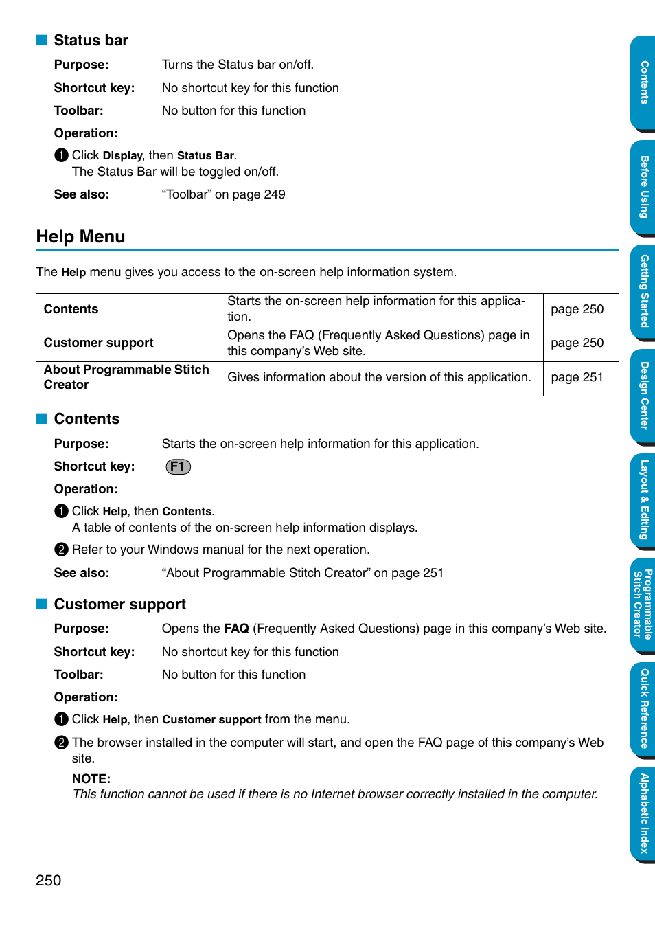 Brother PE-DESIGN Ver.5 User Manual | Page 258 / 274