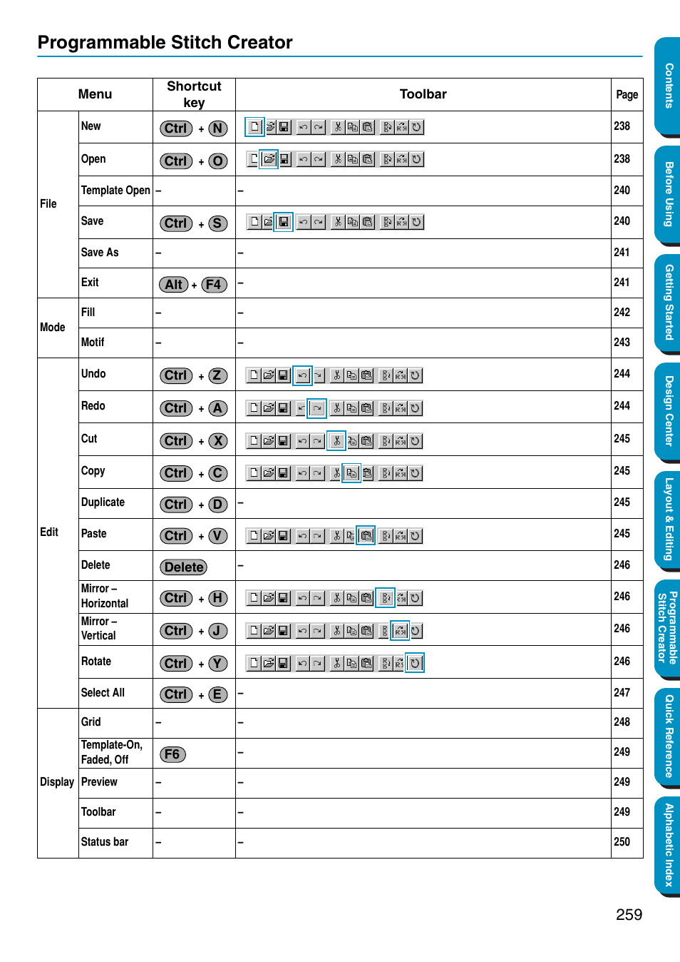Programmable stitch creator | Brother PE-DESIGN Ver.5 User Manual | Page 267 / 274